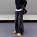 American High Street Jeans For Men And Women, Distressed, Washed, Zippered, Multi Pocket, Loose Fitting Straight Leg_mkmklike.com