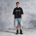 Men's Vintage Washed Denim Shorts - 5-Inch Inseam Dirty Finish Distressed Casual Cargo Shorts For Men, Retro Streetwear_mkmklike.com