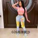 European And American Women's Fashion WISH Hot Tassel Ripped Classic Denim Ruffle Long Pants In Stock Factory_mkmklike.com