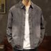 Wear Washed American Black Denim Long Sleeved Shirt Jacket With Men's Lapel For Spring And Autumn Fashion, Single_mkmklike.com