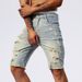 European Size Men's Clothing Retro Washed Yellow Denim High-Rise Waistband Shorts Summer Hot Selling_mkmklike.com