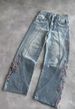 European And American Cross-border Popular Vintage Harajuku Embroidered Plum Blossom Pure Cotton Washed Denim Jeans,_mkmklike.com