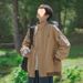 Japanese Retro Embroidery Design Unisex Workwear Spring New Loose Turn-Down Collar Color Block Jacket Flight Suit_mkmklike.com