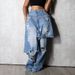 Distressed Denim Pants For Women - Vintage Patchwork Straight Leg Jeans | Grunge Streetwear Pants With Destroyed Details (S-XXL)_mkmklike.com