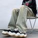 Nordmann Yellow Mud Color Jeans Men's Autumn And Winter Falling Loose Wide Leg Casual High Street Trend Retro Washed Straight-leg_mkmklike.com