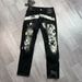 Men's Premium Stretch Jeans – Distressed Graffiti Print Slim Fit Denim Pants With Patchwork & Splatter Paint Design – Comfortable Cotton_mkmklike.com