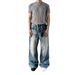 Vintage Washed Relaxed Straight Fit Blue Jeans For Men - Hip Hop Streetwear Casual Denim Pants (S-3XL)_mkmklike.com