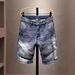 Men's Retro Washed Ripped Patch Denim Shorts Loose Straight Leg Casual Summer Pants American Style Five Point_mkmklike.com