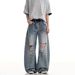 Men's Clothing Jeans For Men Spring And Summer New High Street Fashion Loose Straight Casual Trousers_mkmklike.com