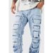 Men's Patchwork Loose Fit Straight Leg Jeans – Trendy & Versatile (Light Blue, Pink, Blue, Khaki, Black, S-XXL, Machine Washable)_mkmklike.com