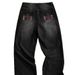 High Street Retro Washed Distressed Jeans Loose Straight Leg Wide Leg Trousers Trendy Brand Floor Length For Teenagers Men_mkmklike.com