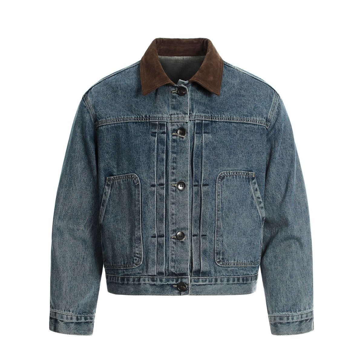 Vintage Washed Denim Jacket - Oversized Boxy Fit Streetwear Denim Coat For Men And Women_mkmklike.com