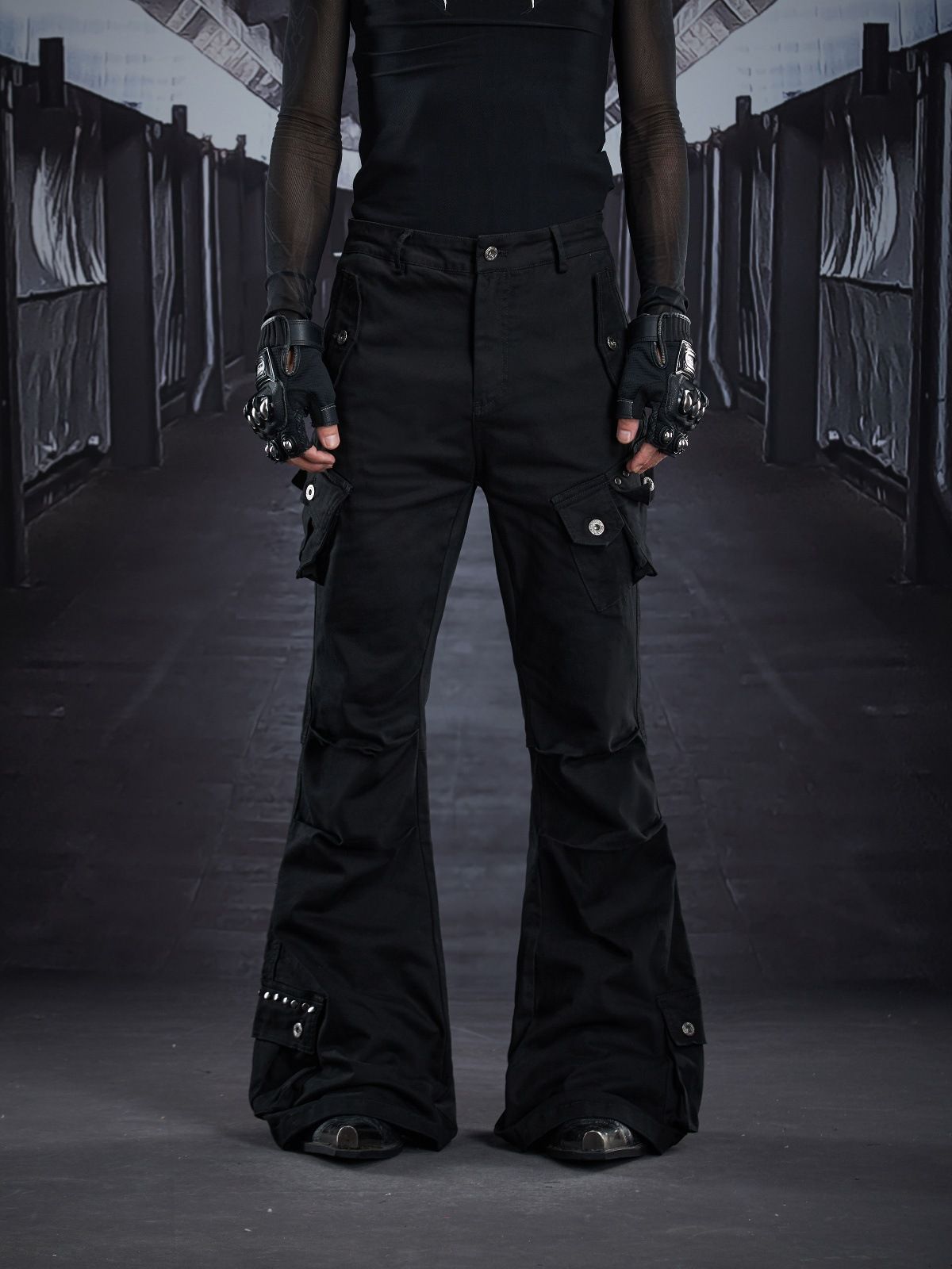 Stretch Slim-Fit High-Waisted Flared Pants With Multi-Pockets – Leg-Lengthening & Versatile (Unisex Casual Trousers)_mkmklike.com