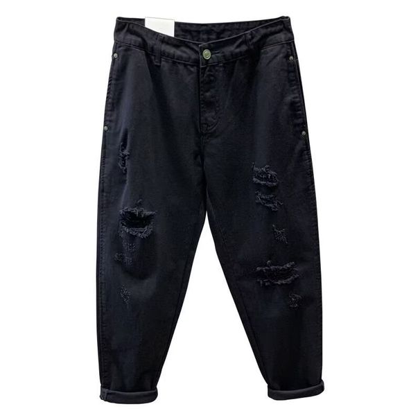 Men's American Street Style Washed Distressed Ripped Jeans Spring Autumn Straight Loose Fit High Street Vibe Long Pants_mkmklike.com