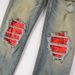 Men's Clothing American Street Denim Casual Trousers Men's Handsome Youth Blue Ripped Skinny Jeans 6552_mkmklike.com