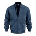 Cross-Border Autumn Suede Solid Color Men's Zipper Jacket Casual Retro Long Sleeve Cardigan Coat For Men_mkmklike.com
