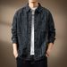 Men's Clothing Retro Jacquard Denim Shirt Loose Large Size Striped Washed Jacket Coat_mkmklike.com