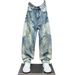 Men's Ripped Distressed Washed Denim Jeans High Street Style Summer Thin Loose Straight Leg Cool Trendy Wide Leg Pants_mkmklike.com