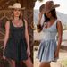 Women's Clothing Cowboy Style Street Fashion Tight Elastic Denim Suspender Dress_mkmklike.com