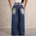 Women's Clothing Vintage Embroidered Flare Jeans For Women - High Waist Wide Leg Denim Pants, Cotton Blend Casual Trousers, Elegant Office Wear_mkmklike.com