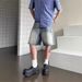 Men's Vintage Washed Denim Shorts Japanese Style Relaxed Fit High Street Casual Summer Shorts_mkmklike.com