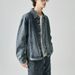 APO Clothing | Cross-Border Men's Denim Autumn American High Street Trendy Brand Washed Loose Turn-Down Collar Jacket_mkmklike.com