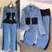 Women's Clothing Denim Patchwork Fashion Casual Suit Spring And Autumn New Long Sleeved Top + Wide Leg Long Pants Two Piece Suit_mkmklike.com