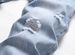Men's Clothing High Street Pure Cotton Ripped Men's Jeans Beggar Pants Fried Bleached Small Straight Light Blue Jeans_mkmklike.com