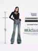 Vintage Washed Micro-flare Jeans, High-waisted, Tight-fitting, Butt-lifting, Height-enhancing, Slimming,_mkmklike.com