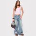 Women's Printed Casual Loose Slimming Mid Waist Leg Jeans Spring Fashion High Waist Skinny Jeans Style_mkmklike.com
