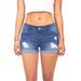 Women's Clothing Ripped Hot Pants Trend White Hem Elastic High Waist Tight Denim Shorts Hot Pants_mkmklike.com