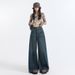 Minghai Retro High-waisted Wide-leg Jeans For Women, Autumn 2025 New Casual Loose Slimming Relaxed Straight Pants_mkmklike.com