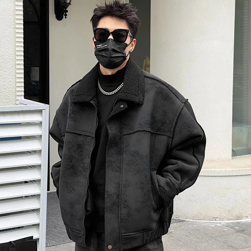 Men's High-End Stylish Autumn Winter New Warm Comfortable Retro Versatile Fashion Casual Turn-Down Collar Jacket Coat_mkmklike.com