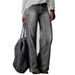 In-stock Vintage Distressed Mid-rise Jeans Women, Foreign Trade Straight Wide-leg Pants, Slightly Flared_mkmklike.com