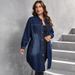 K Large Size Women's Waist Cinching Temperament Shirt, High-end Jacket_mkmklike.com