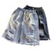 Men's Denim Shorts Ripped And Stylish Trendy Summer Inspired Splatter Paint Design_mkmklike.com