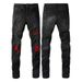 Men's Clothing European And American Men's Street Fashion Brand Ripped Patch Men's Jeans Slim High Street Fashion Skinny 886_mkmklike.com