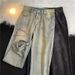 Men's Trendy Distressed Denim Jeans High Street Hip Hop Straight Leg Loose Casual Pants_mkmklike.com