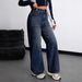 Women's Clothing Retro Blue Women's Jeans Loose Casual Straight Leg Wide Leg Trousers Spring Fashion For Formal & Casual For Women_mkmklike.com