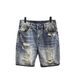 Men's Japanese Straight Denim Shorts Summer Mid-Length Casual Loose Fit American Style Pants_mkmklike.com