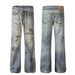 Men's Clothing 2025 American Retro Trend Street Style Old Color Washed Design Straight Men's Denim Trousers_mkmklike.com