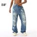 EF JEANS | 2024 New American Street Hip Hop Wind Heavy Industry Multi-hole Design Sense Straight Jeans Tide_mkmklike.com