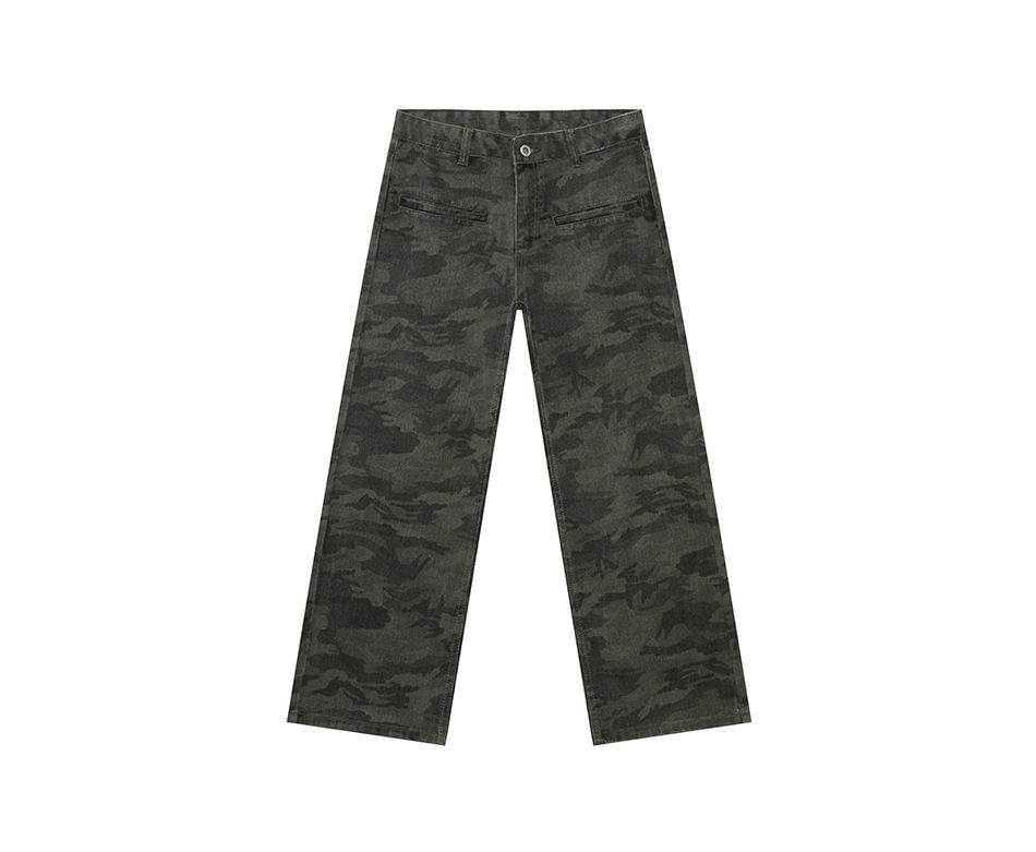 EF JEANS | 2025 Spring New Product Straight Loose Basic Camouflage Retro Washed Jeans Casual Pants_mkmklike.com