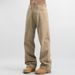 Men's Retro Khaki Casual Workwear Washed Jeans Loose Straight Leg Mid Waist Long Cotton Pants Carhartt Style_mkmklike.com