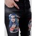 Men's Frosted Zipper Sports Jeans - Slim Fit Denim Pants With Unique Mona Lisa Wash (Greyish, S-XXXL)_mkmklike.com
