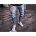 New Best-Selling Knee Hole Zipper Men's Denim Pants_mkmklike.com