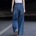 Blue Vintage High-waisted Wide-leg Jeans Women, New Spring And Autumn Style, Slimming Pants For Pear-shaped Body,_mkmklike.com
