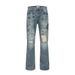 High Hand-Painted Graffiti Print Flared Jeans For Men American Street Style Niche Distressed Trendy Loose Long Pants_mkmklike.com