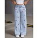 Women's High-Waisted Vintage Straight Leg Jeans - Retro 90s Relaxed Fit Denim Pants With Flowy Drape (S-2XL, Light Wash)_mkmklike.com