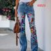 Women's Clothing New Style Popular Large Size Printed Denim Thin Jeans For Women_mkmklike.com
